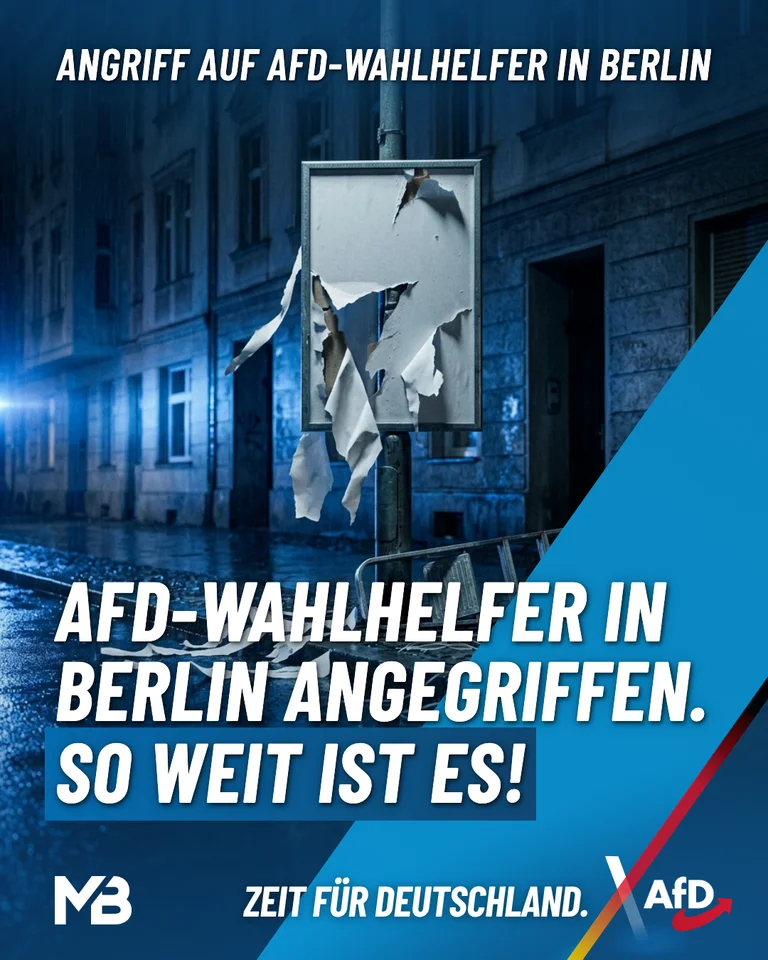 Wahlkampf unter Beschuss — AfD-Helfer in Berlin angegriffen